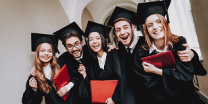 Beykent University students enjoying campus life with a view of Istanbul.