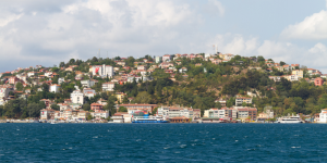 Scenic view of Beykoz district overlooking the Bosphorus in Istanbul.